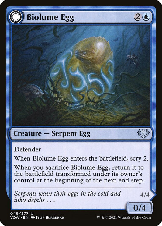 MTG Card Title: Biolume Egg // Biolume Serpent VOW/49