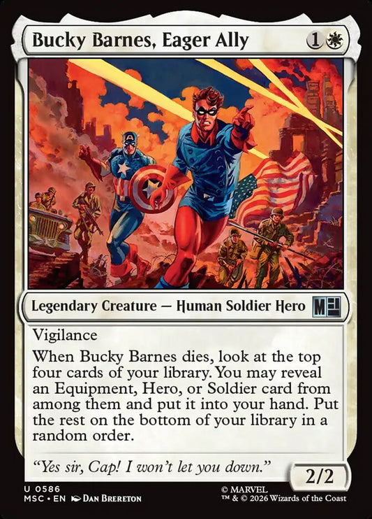 MTG Card Title: Bucky Barnes, Eager Ally MSC/586