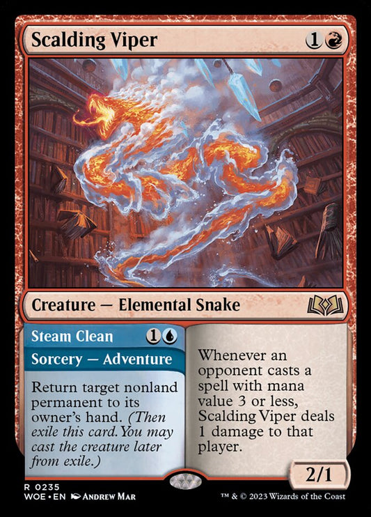 MTG Card Title: Scalding Viper // Steam Clean WOE/235