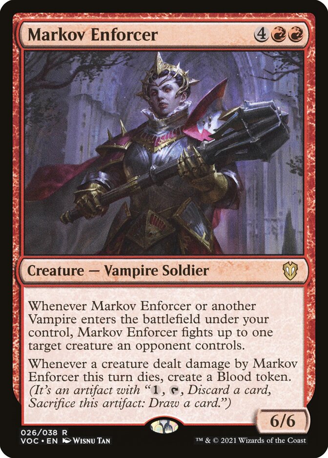 MTG Card Title: Markov Enforcer VOC/26