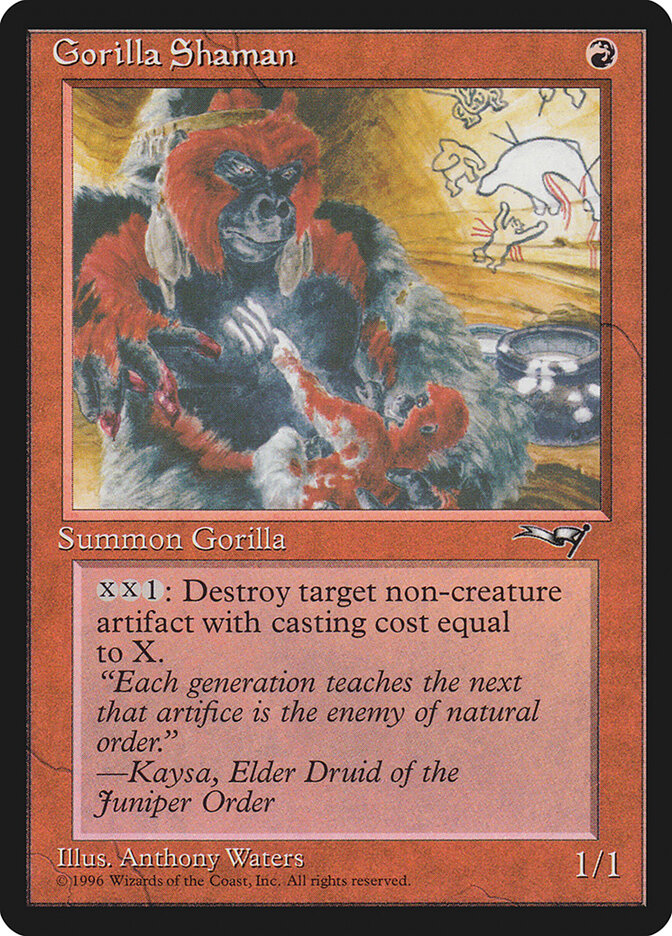 MTG Card Title: Gorilla Shaman ALL/72b