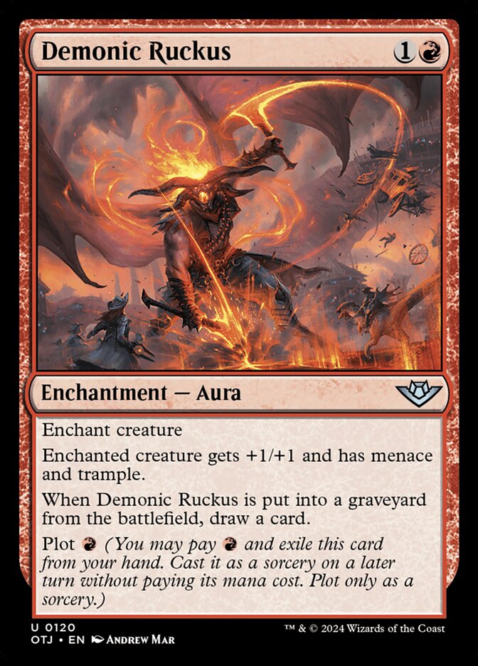 MTG Card Title: Demonic Ruckus OTJ/120