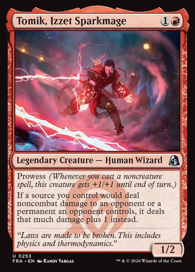 MTG Card Title: Tomik, Izzet Sparkmage FRA/253