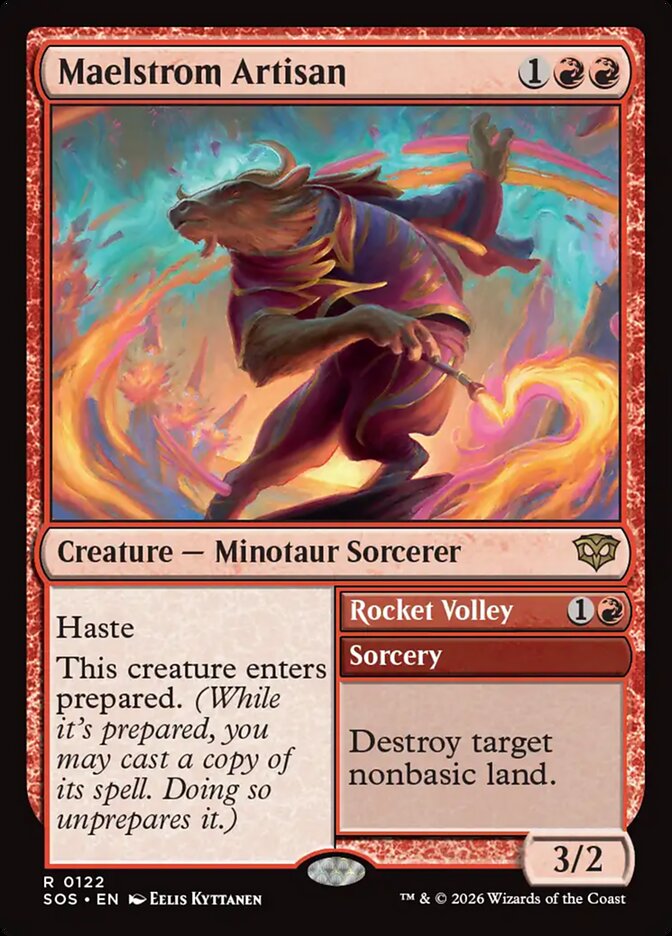 MTG Card Title: Maelstrom Artisan // Rocket Volley SOS/122