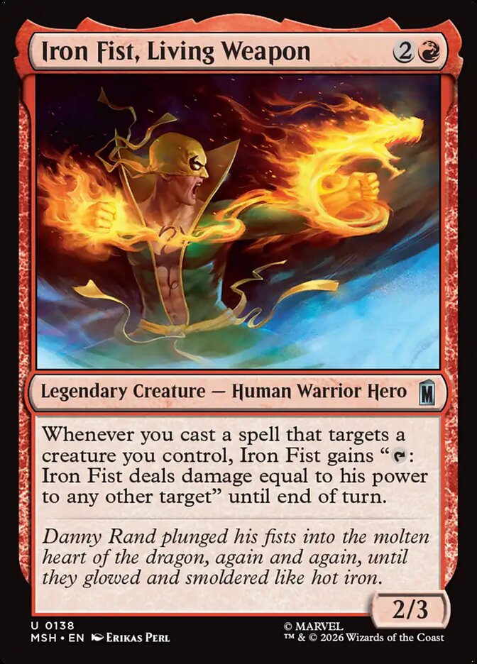 MTG Card Title: Iron Fist, Living Weapon MSH/138