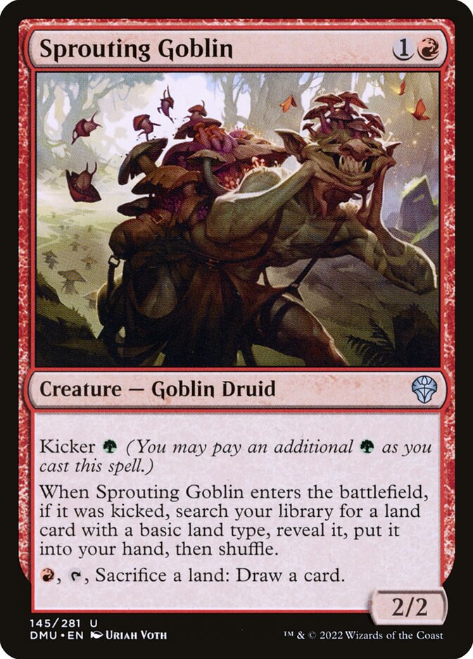 MTG Card Title: Sprouting Goblin DMU/145