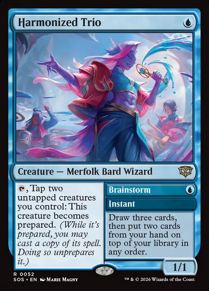 MTG Card Title: Harmonized Trio // Brainstorm SOS/52