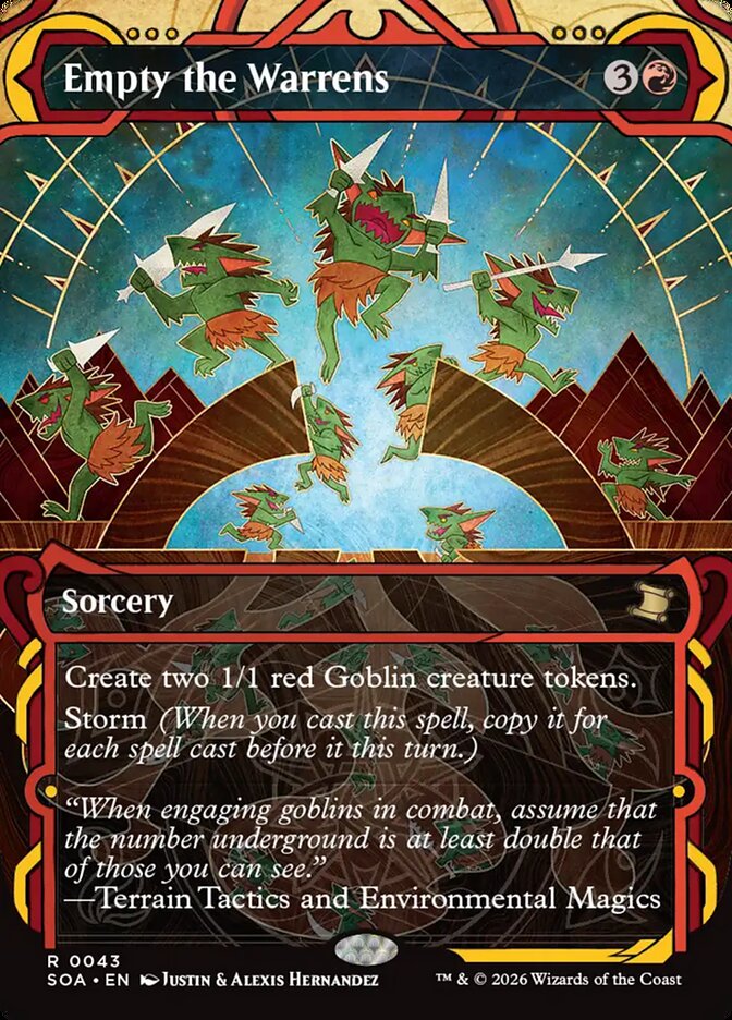 MTG Card Title: Empty the Warrens SOA/43