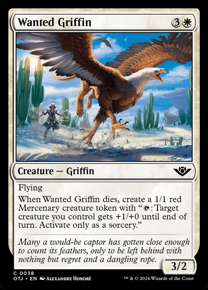 MTG Card Title: Wanted Griffin OTJ/38