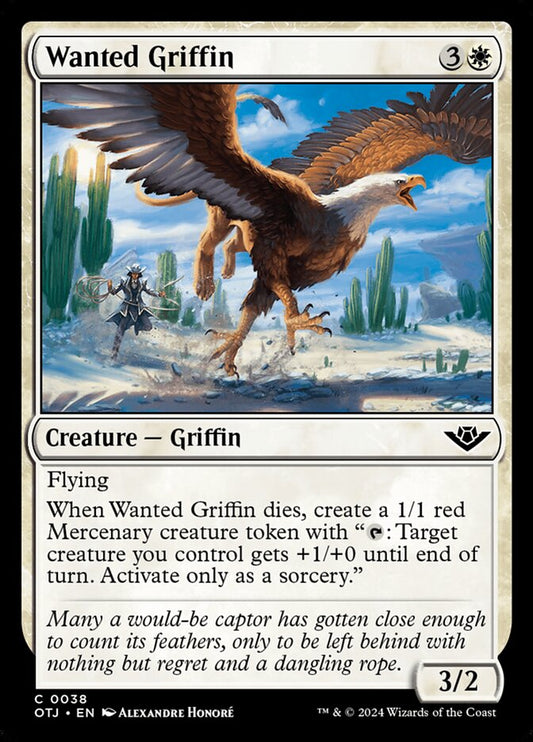 MTG Card Title: Wanted Griffin OTJ/38