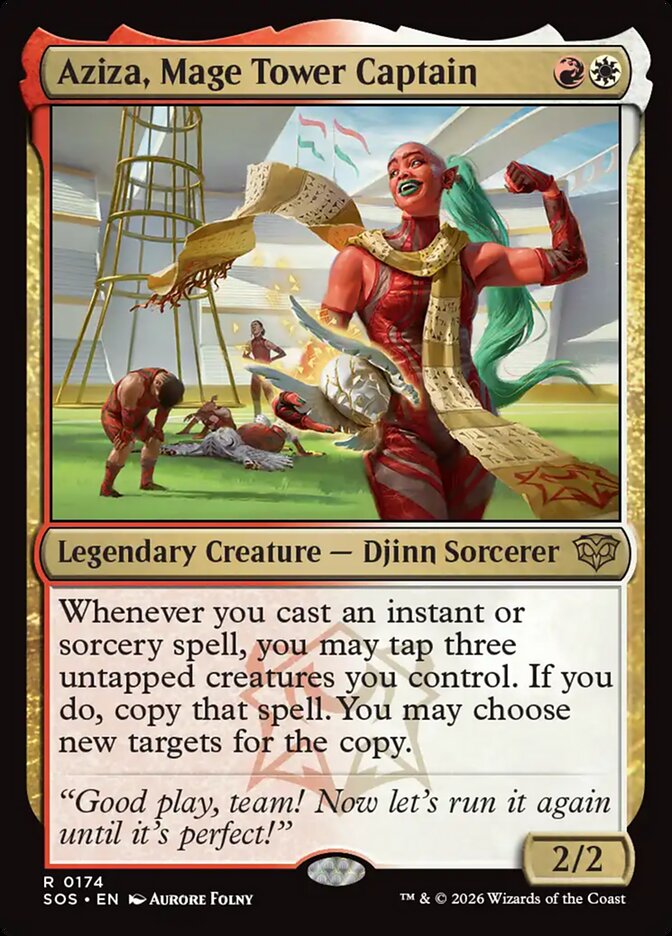 MTG Card Title: Aziza, Mage Tower Captain SOS/174
