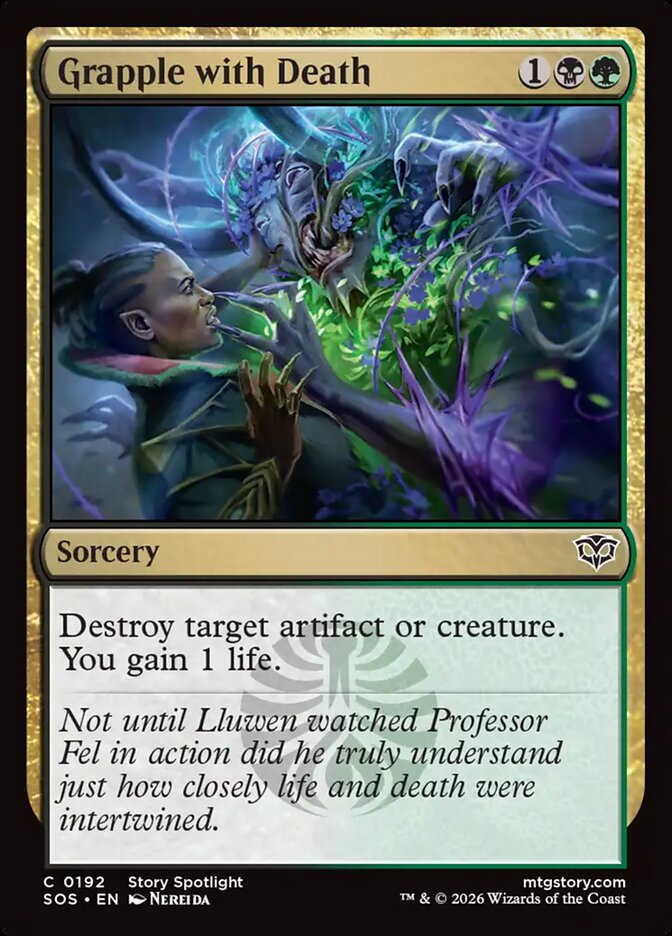 MTG Card Title: Grapple with Death SOS/192