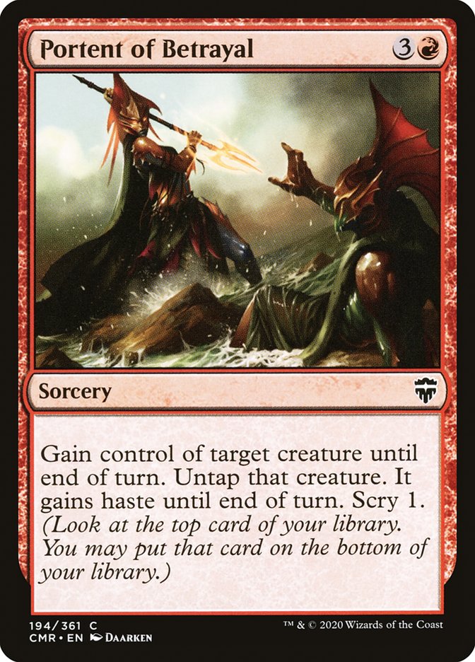 MTG Card Title: Portent of Betrayal CMR/194
