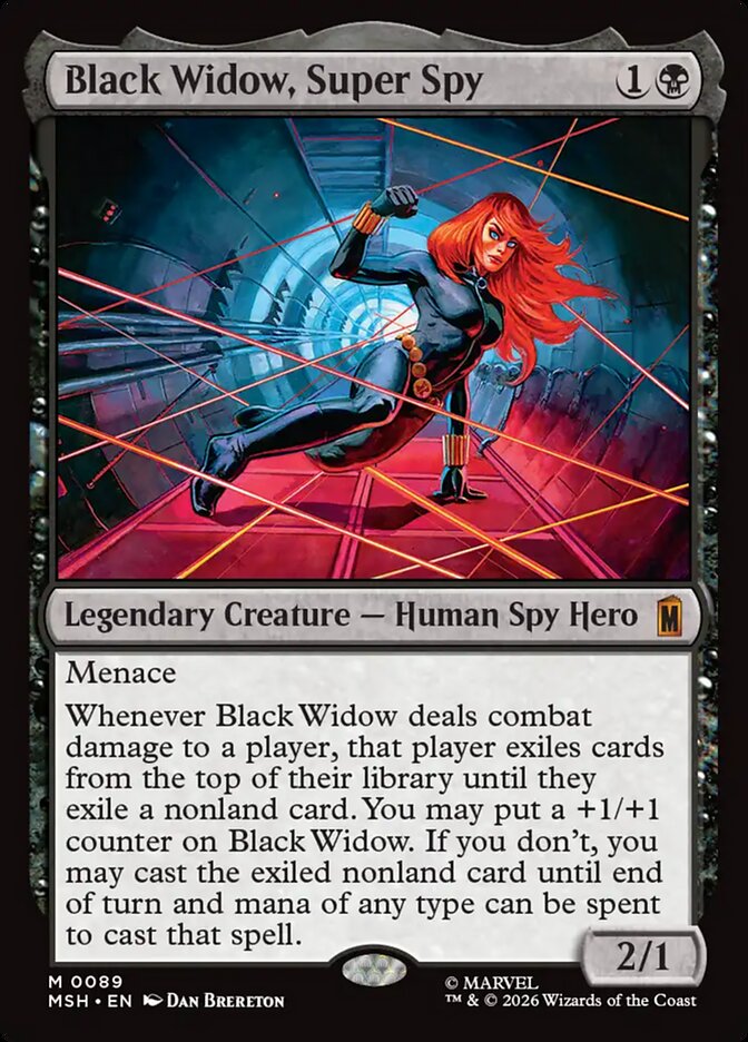 MTG Card Title: Black Widow, Super Spy MSH/89