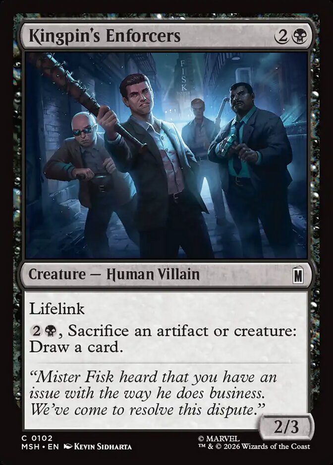 MTG Card Title: Kingpin's Enforcers MSH/102