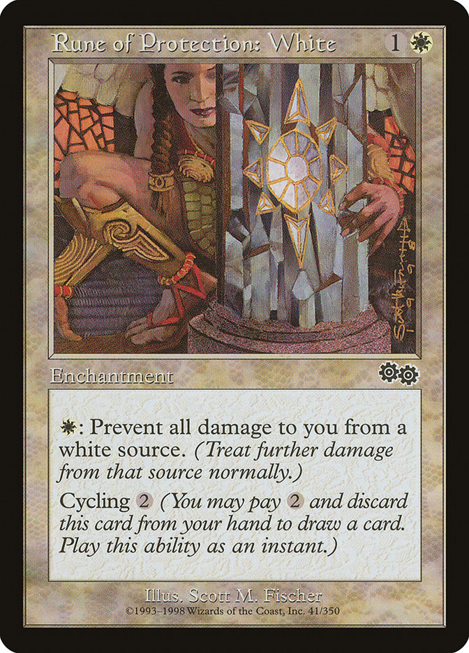 MTG Card Title: Rune of Protection: White USG/41