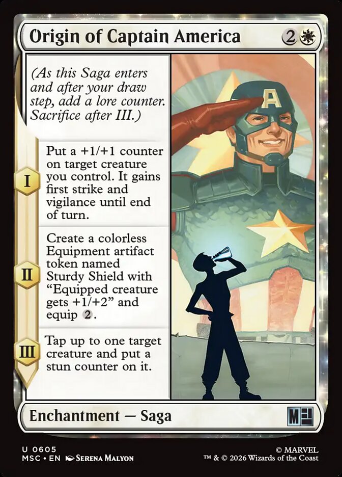 MTG Card Title: Origin of Captain America MSC/605