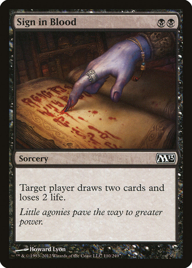 MTG Card Title: Sign in Blood M13/110