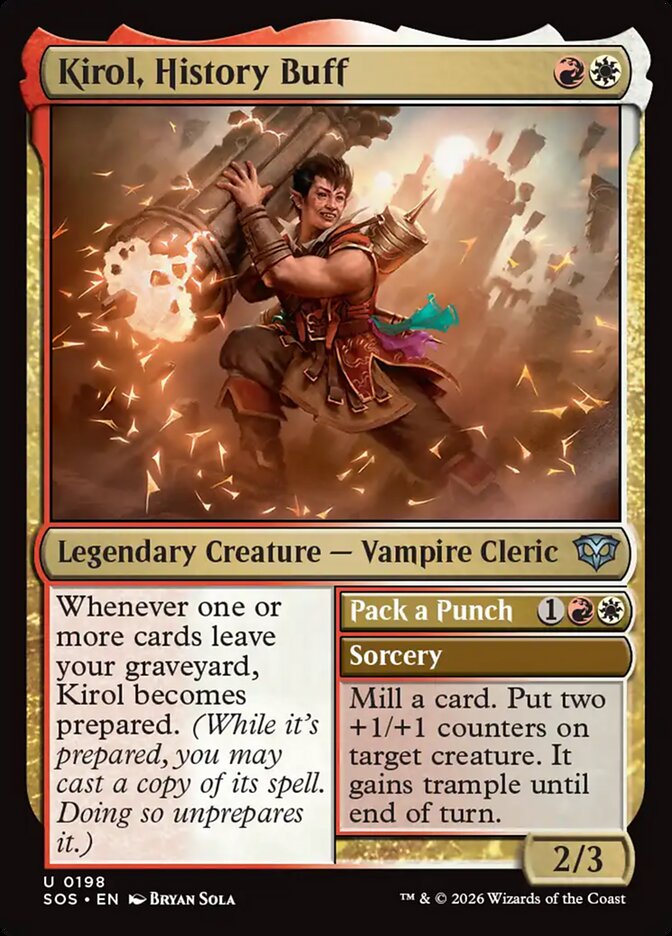 MTG Card Title: Kirol, History Buff // Pack a Punch SOS/198