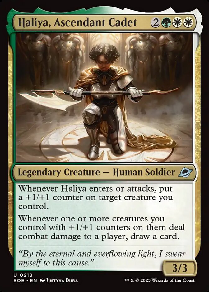 MTG Card Title: Haliya, Ascendant Cadet EOE/218