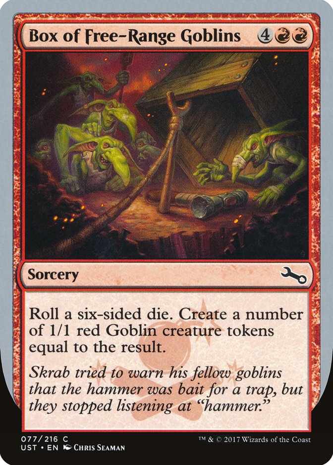 MTG Card Title: Box of Free-Range Goblins UST/77