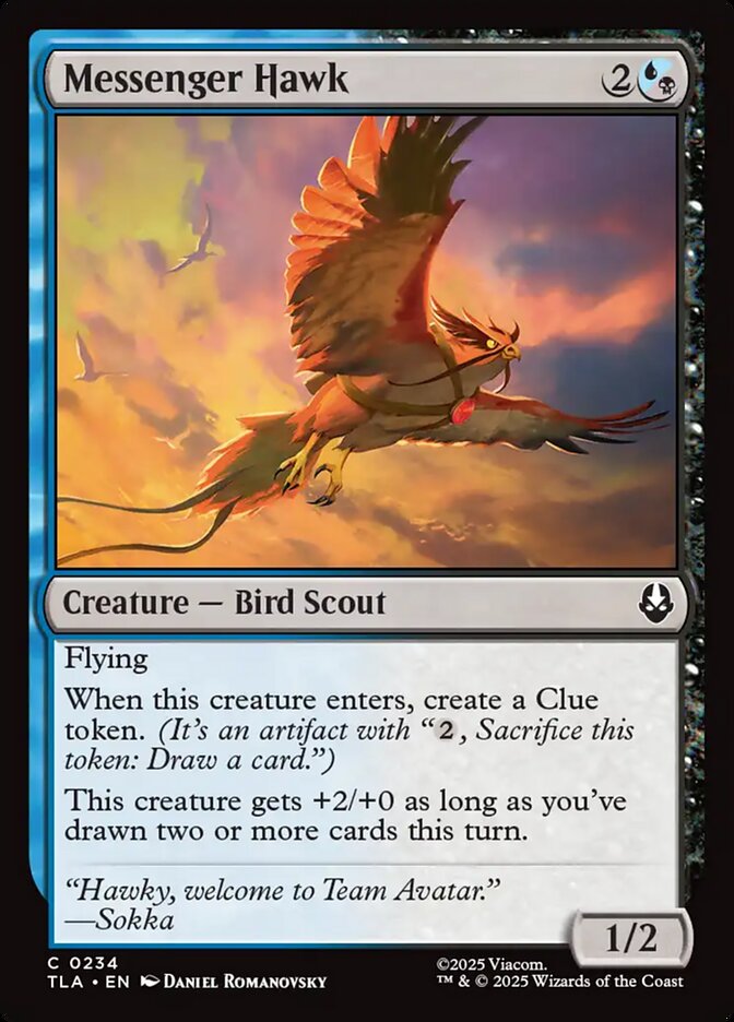 MTG Card Title: Messenger Hawk TLA/234