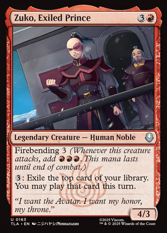 MTG Card Title: Zuko, Exiled Prince TLA/163