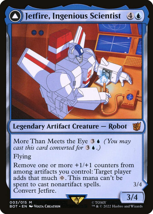 MTG Card Title: Jetfire, Ingenious Scientist // Jetfire, Air Guardian BOT/3