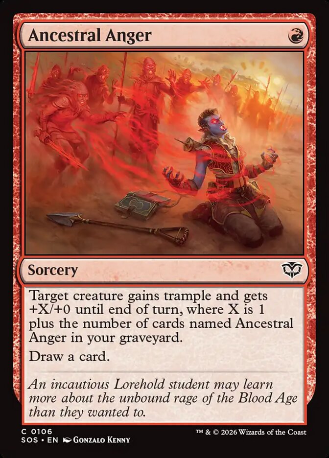 MTG Card Title: Ancestral Anger SOS/106