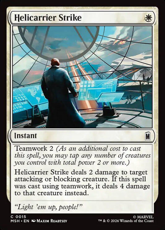 MTG Card Title: Helicarrier Strike MSH/15