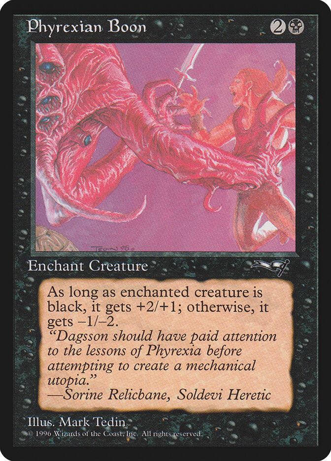MTG Card Title: Phyrexian Boon ALL/58b