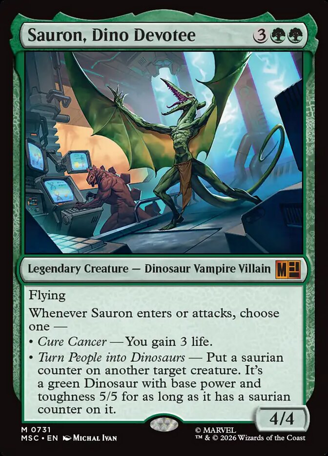 MTG Card Title: Sauron, Dino Devotee MSC/731