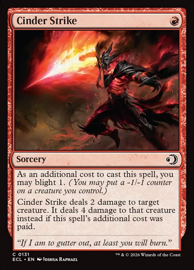 MTG Card Title: Cinder Strike ECL/131