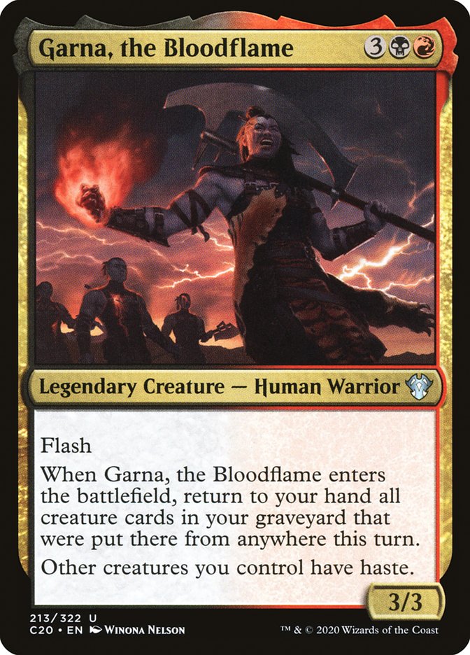 MTG Card Title: Garna, the Bloodflame C20/213