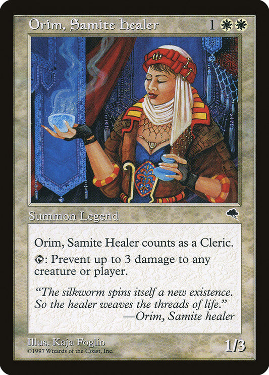 MTG Card Title: Orim, Samite Healer TMP/33