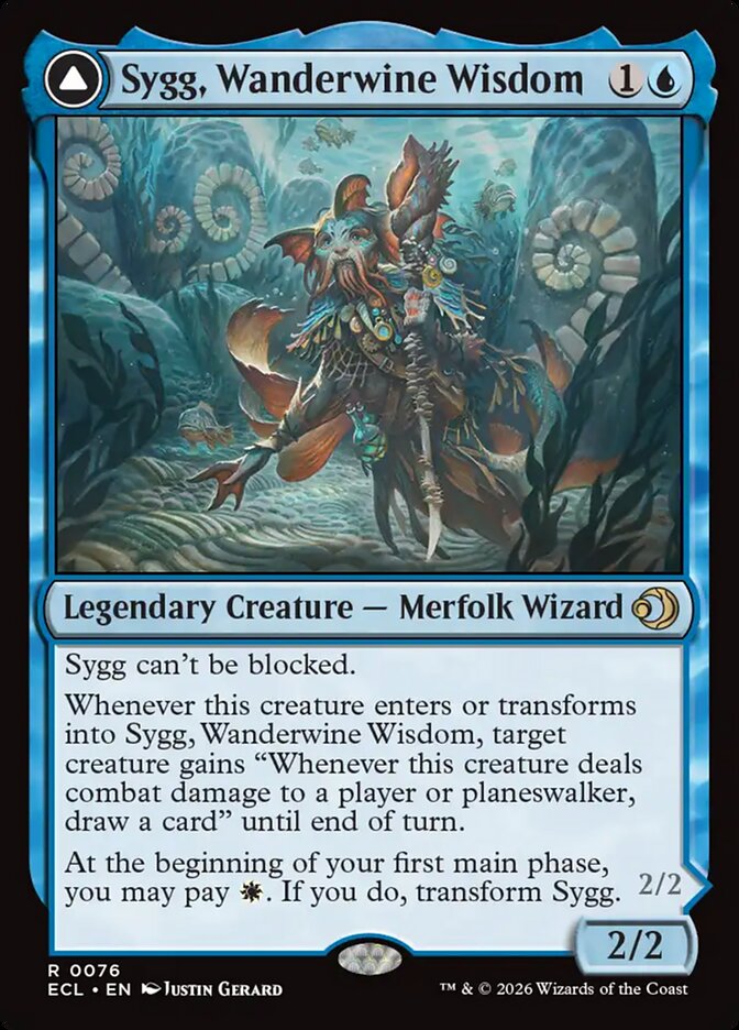 MTG Card Title: Sygg, Wanderwine Wisdom // Sygg, Wanderbrine Shield ECL/76