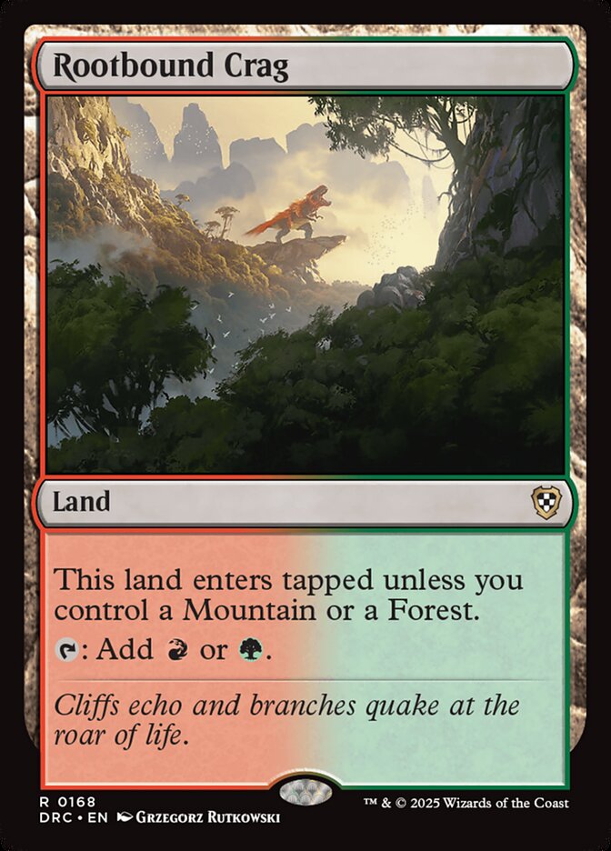 MTG Card Title: Rootbound Crag DRC/168