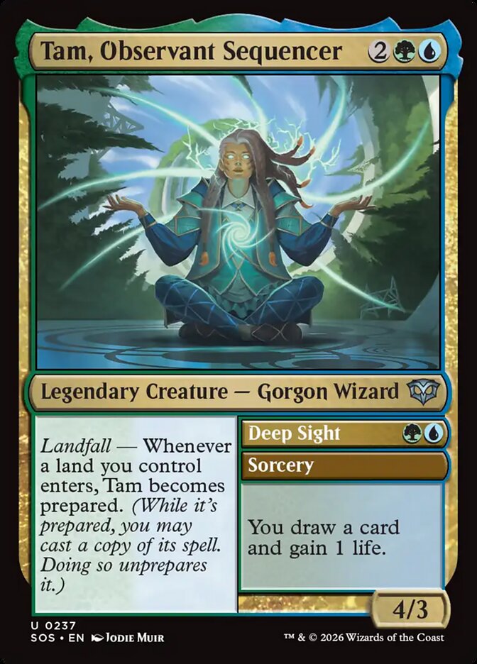 MTG Card Title: Tam, Observant Sequencer // Deep Sight SOS/237