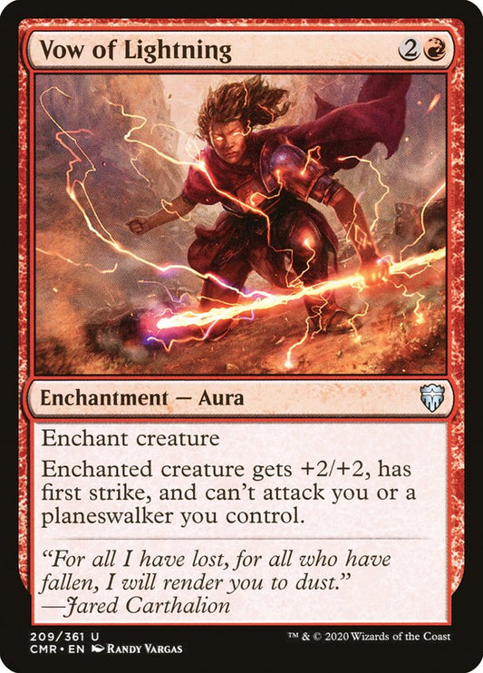 MTG Card Title: Vow of Lightning CMR/209