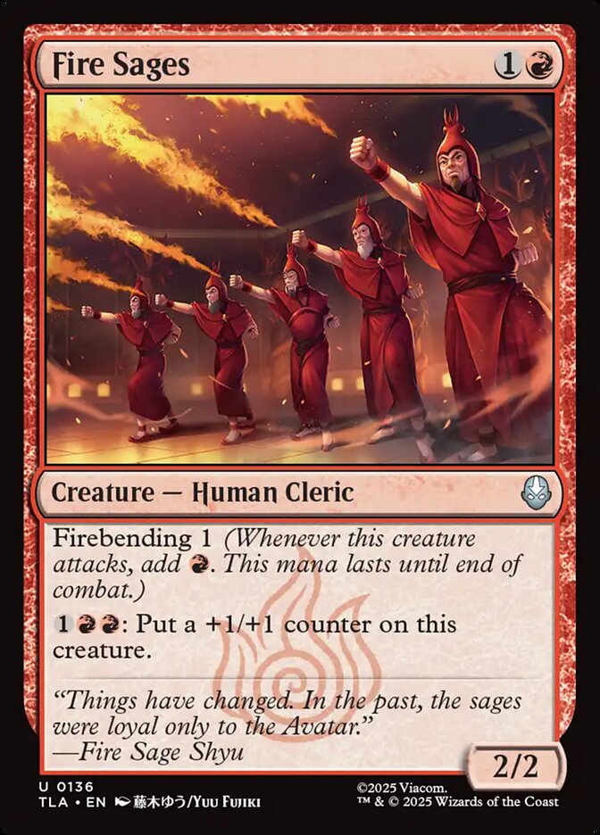 MTG Card Title: Fire Sages TLA/136