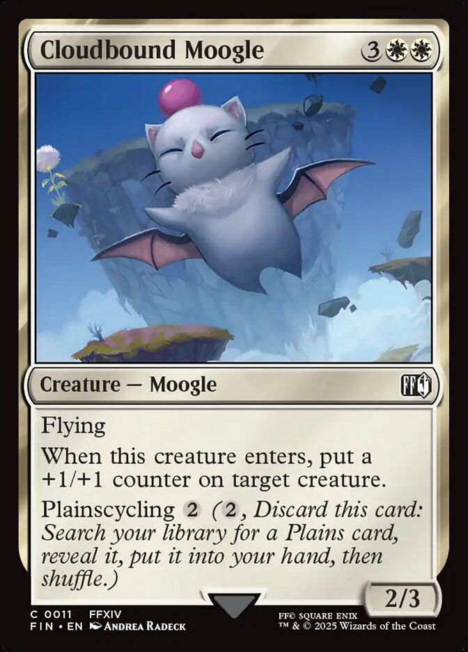 MTG Card Title: Cloudbound Moogle FIN/11