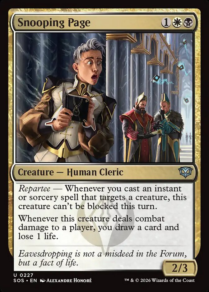 MTG Card Title: Snooping Page SOS/227