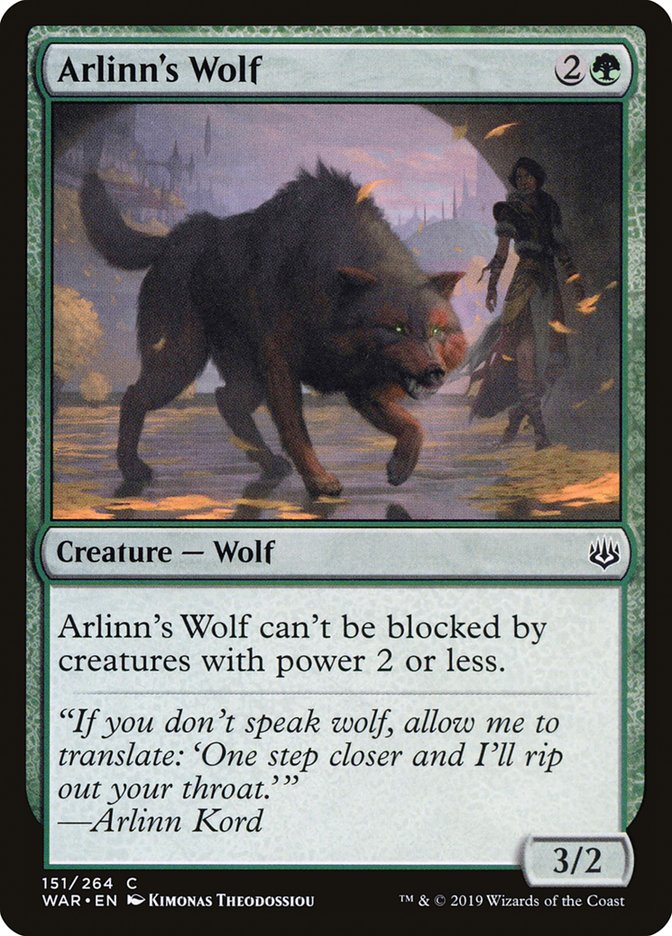 MTG Card Title: Arlinn's Wolf WAR/151