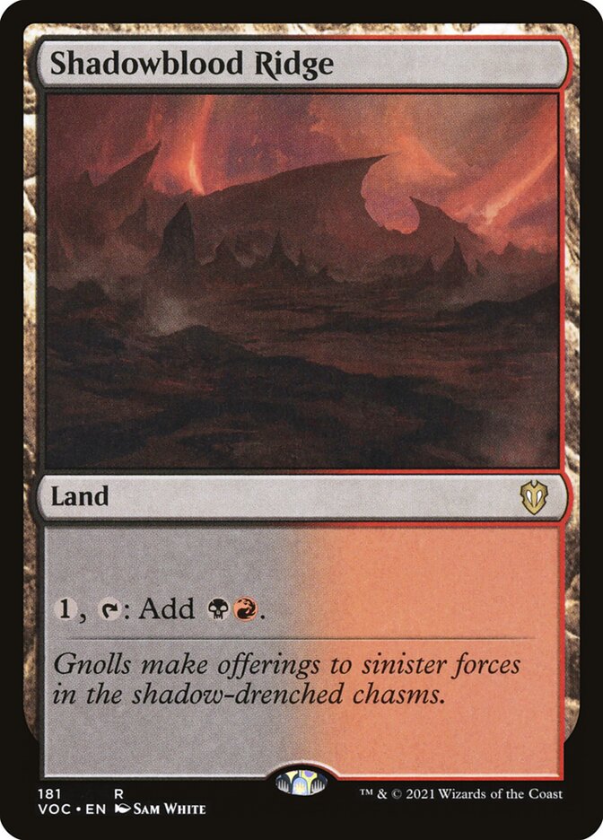 MTG Card Title: Shadowblood Ridge VOC/181