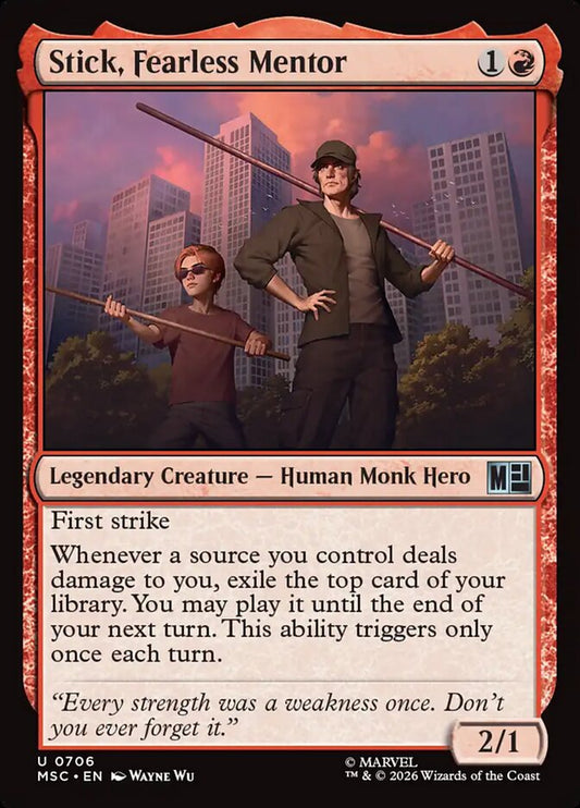 MTG Card Title: Stick, Fearless Mentor MSC/706