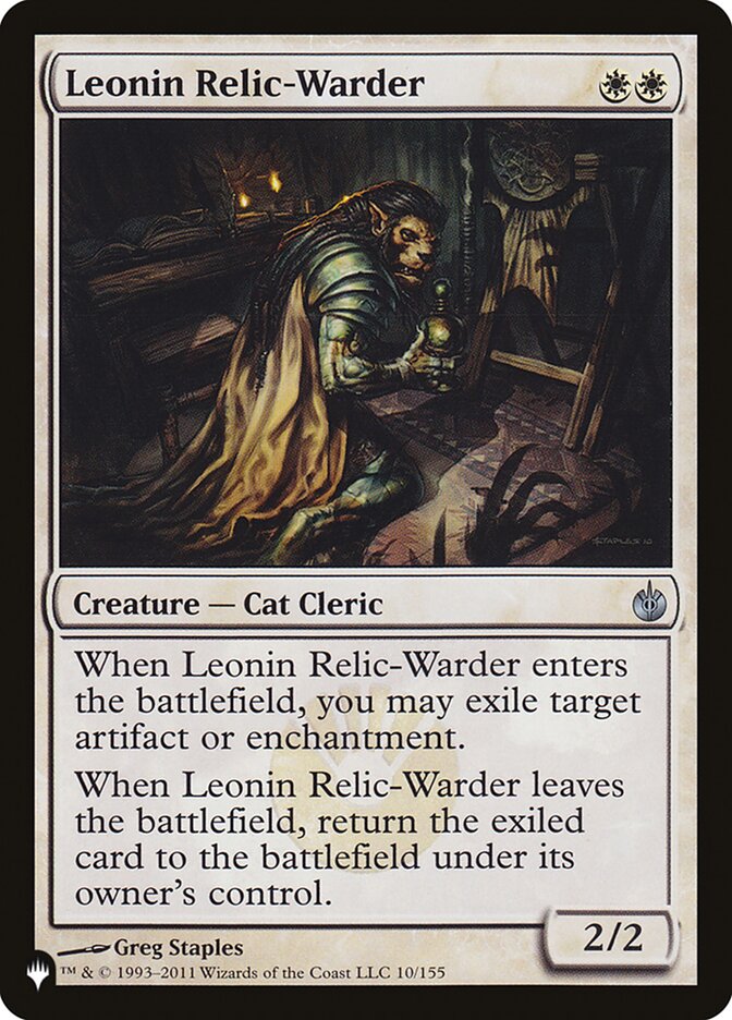 MTG Card Title: Leonin Relic-Warder PLST/MBS-10