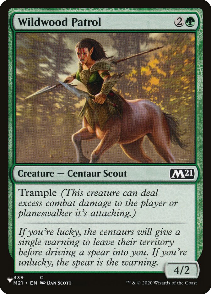MTG Card Title: Wildwood Patrol PLST/M21-339