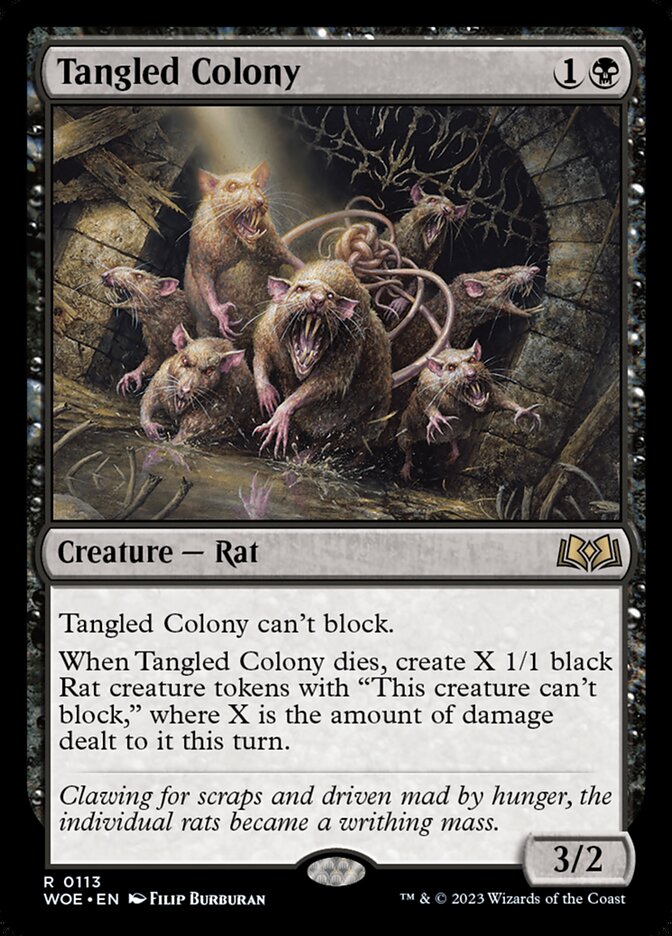 MTG Card Title: Tangled Colony WOE/113