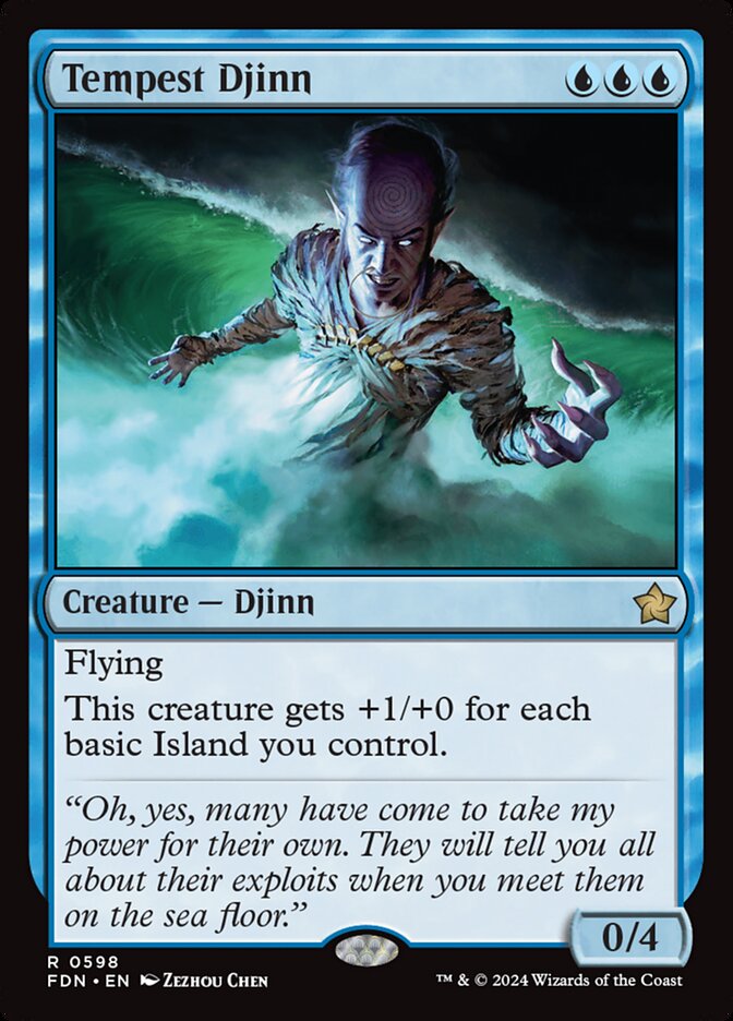 MTG Card Title: Tempest Djinn FDN/598