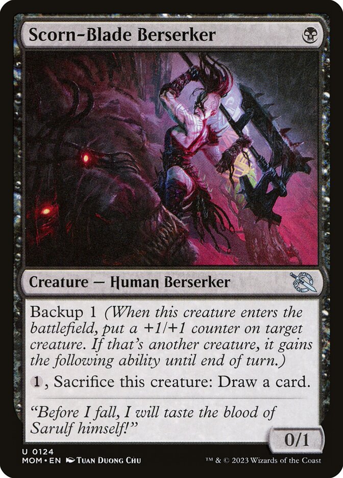 MTG Card Title: Scorn-Blade Berserker MOM/124